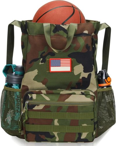 Gym Drawstring Bags | Tactical Drawstring Backpack, Water-Resistant Swim Bag String Bag Sandproof Beach Backbag American Flag Cinch Sack Bookbag For Men Women Basketball,Swim, Gym, Sports（Green Camo Gym Bags Gym Drawstring Bags