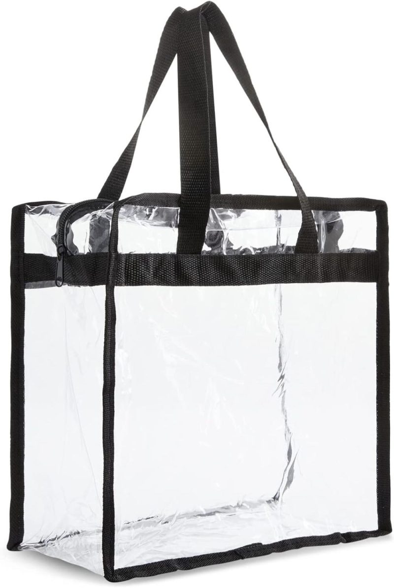 Gym Tote Bags | 4 Pack Clear Stadium Approved Tote Bags, 12X6X12 Large Transparent Totes With Zippers, Handles For Concerts, Sporting Events, Music Festivals, Work, School, Gym Gym Bags Gym Tote Bags