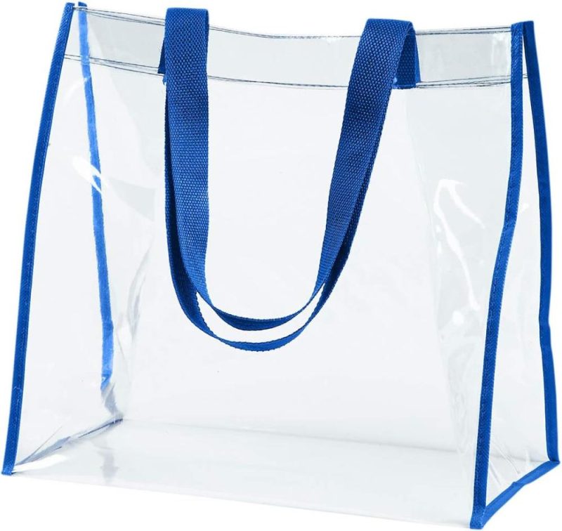 Gym Tote Bags | Clear Pvc Tote, Royal, One Size Gym Bags Gym Tote Bags