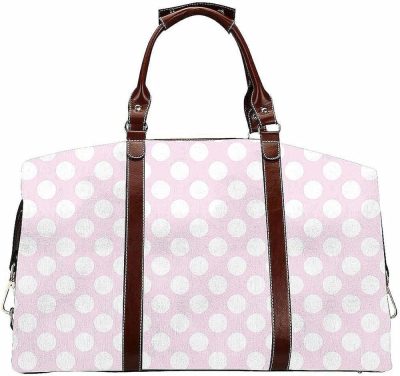 Gym Tote Bags | Duffel Weekender Overnight Travel Carry On Bag With Pocket Pink Dots Workout Bag Gym Tote For Women Gym Bags Gym Tote Bags