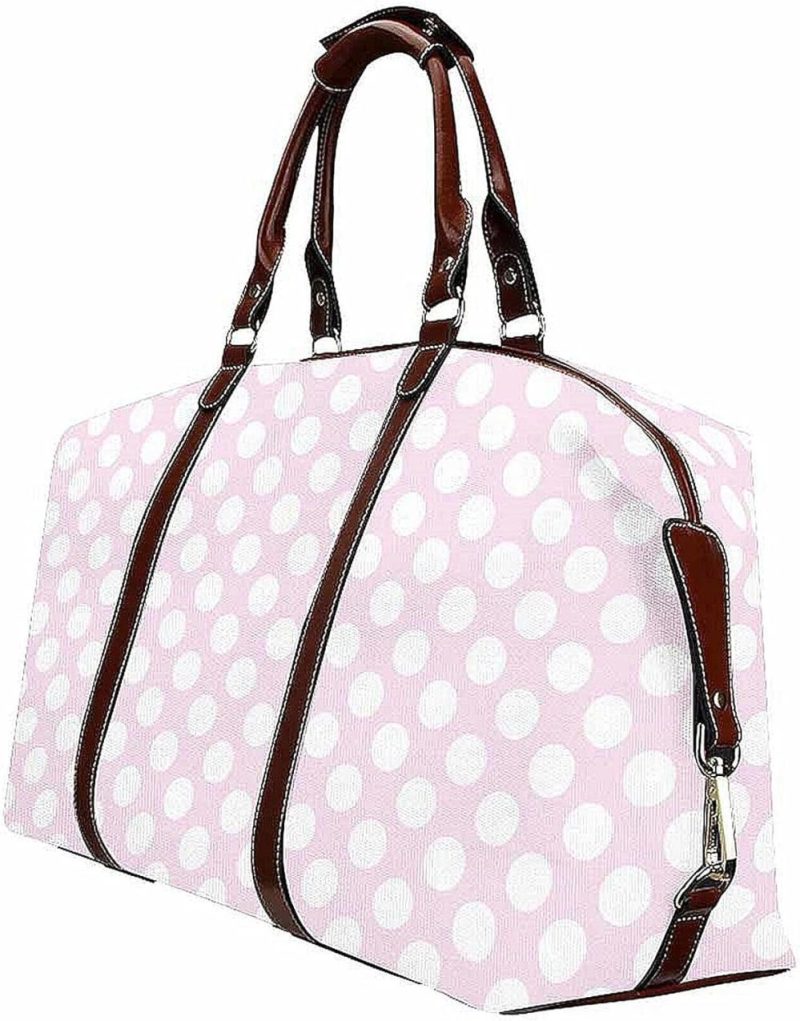 Gym Tote Bags | Duffel Weekender Overnight Travel Carry On Bag With Pocket Pink Dots Workout Bag Gym Tote For Women Gym Bags Gym Tote Bags