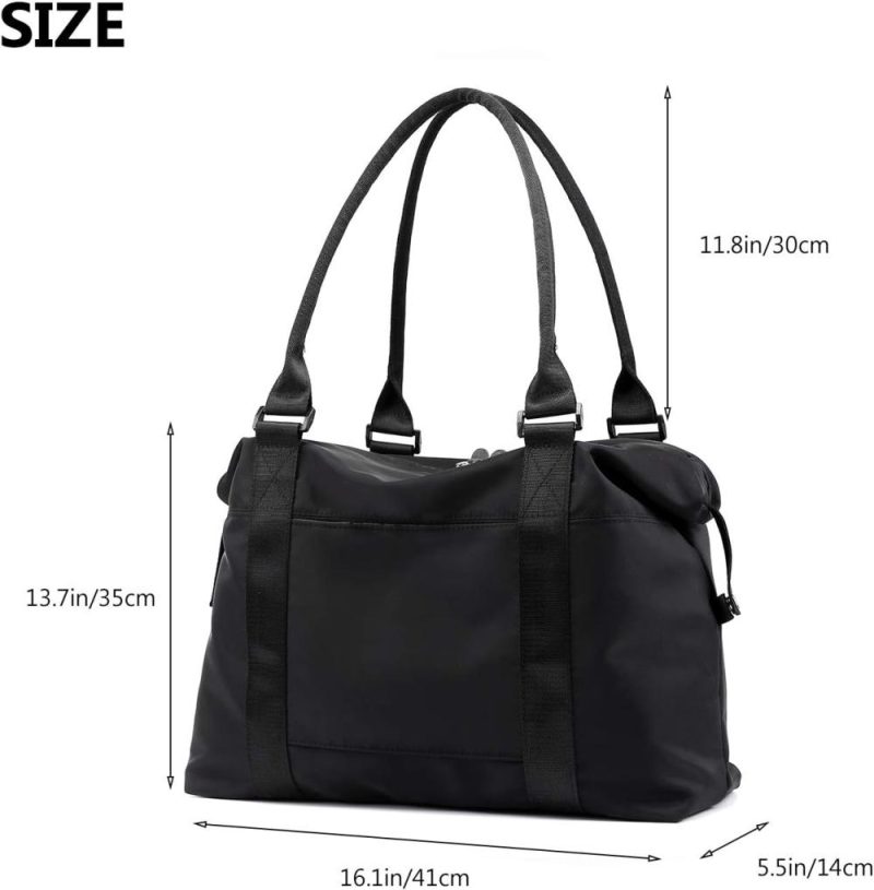 Gym Tote Bags | Duffle Tote Bag Weekender Bags For Women Travel With Trolley Sleeve Gym Bags Black