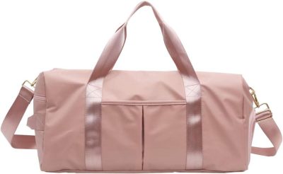 Gym Tote Bags | Fancyfree Durable Gym Tote, Travel Duffle Bag, Large Capacity With Pvc Pocket And Sneaker Compartment For Women And Men 1708 (Pink) Gym Bags Gym Tote Bags