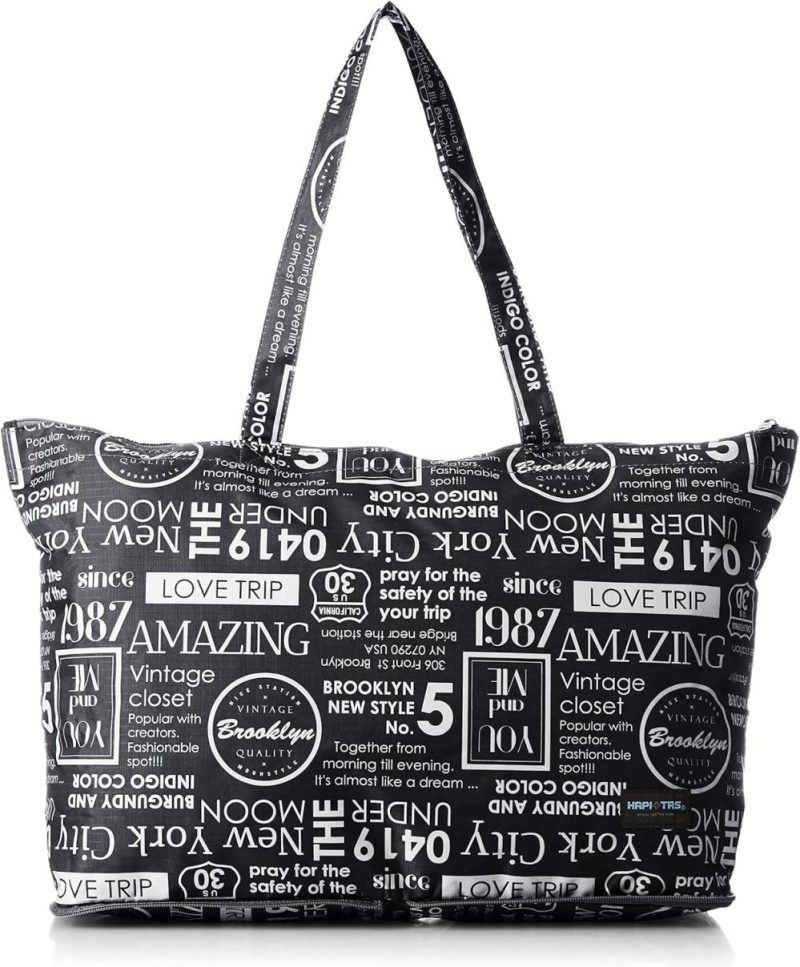 Gym Tote Bags | Folding Tote Bag Gym Bags 327. New York Type Light Black