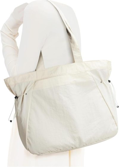 Gym Tote Bags | Gym Tote Bag For Women Everything Tote Bag With Compartments Yoga Bag Large Shoulder Bag Travel Tote Bags For Women Gym Bags Beige