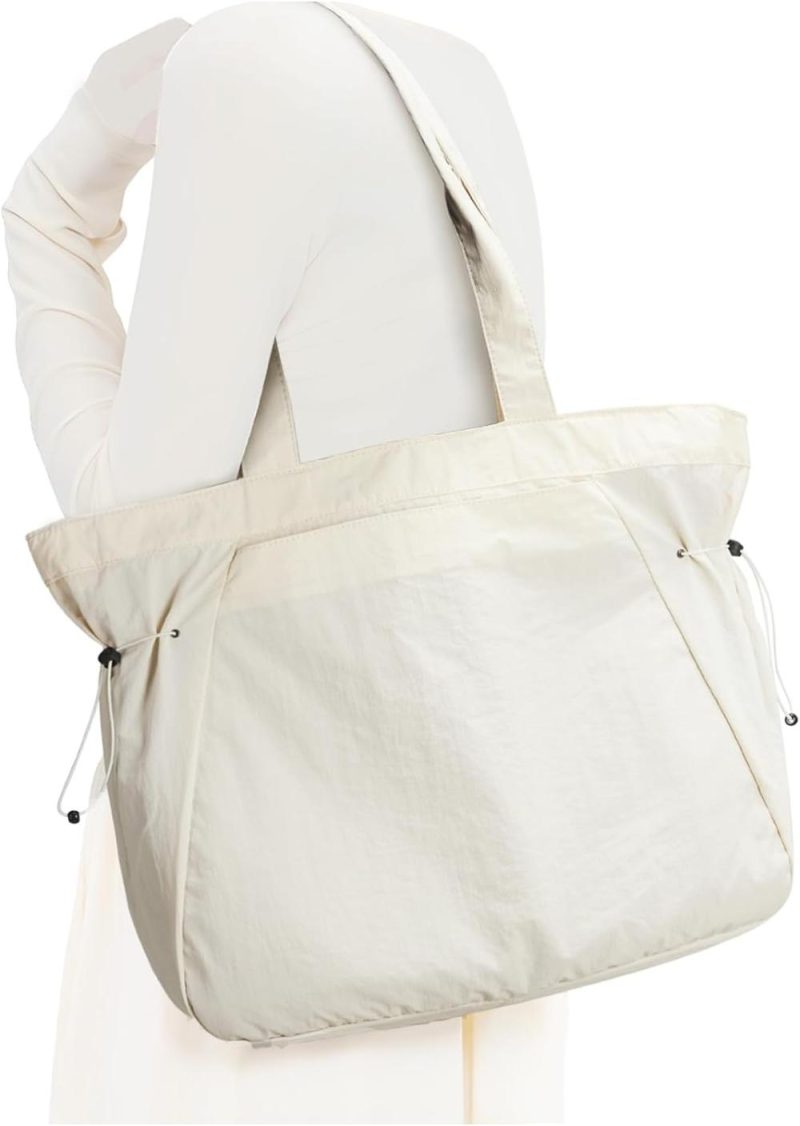 Gym Tote Bags | Gym Tote Bag For Women Everything Tote Bag With Compartments Yoga Bag Large Shoulder Bag Travel Tote Bags For Women Gym Bags Beige