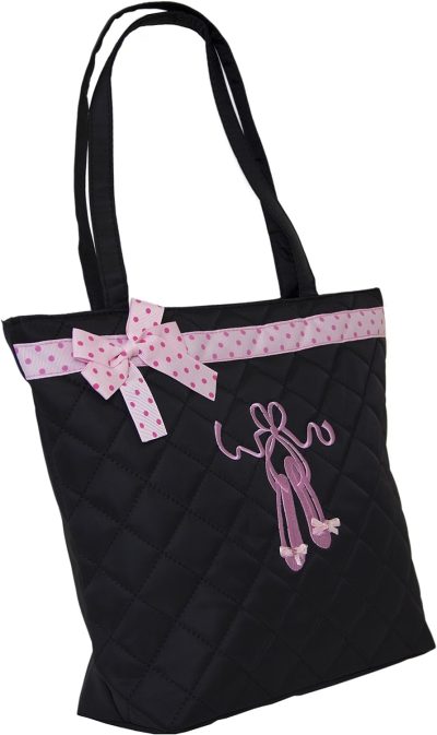 Gym Tote Bags | Quilted Tote Bag (Black) Gym Bags Black