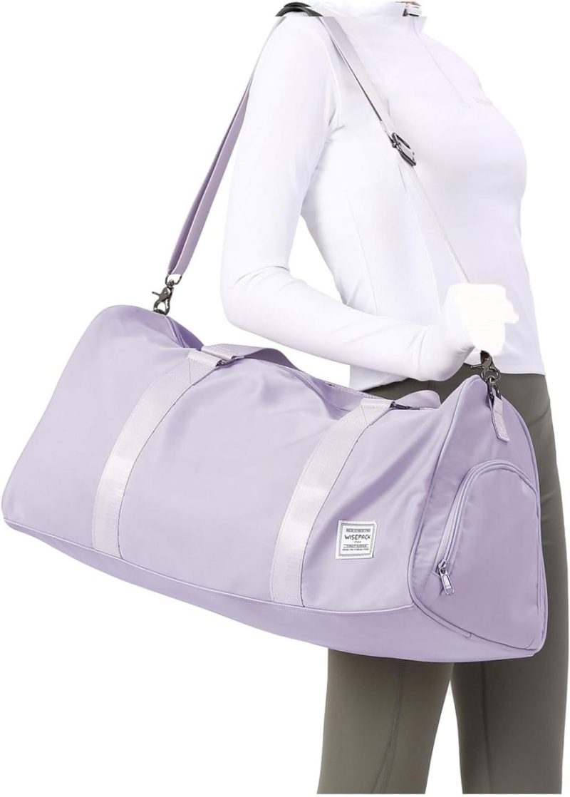 Gym Tote Bags | Small Gym Bag With Shoe Compartment, Workout Sport Duffle Bag For Women Travel, Waterproof Shoulder Overnight Weekender Bag Lightweight Carry On Tote Bag For Swim, Yoga, Dance Fitness Purple Gym Bags A-4- Purple