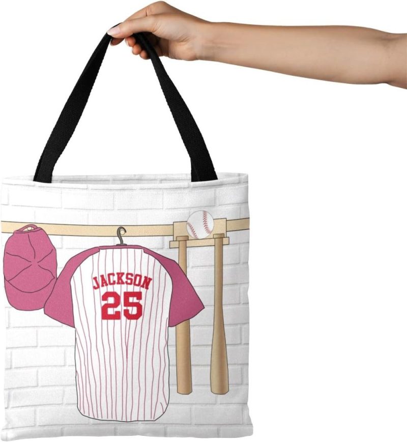 Gym Tote Bags | Sport Jersey Baseball Number Mint Canvas Tote Bag Reusable Grocery Shopping Bags Shoulder Bag Book Tote Gym Bags Gym Tote Bags