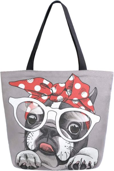 Gym Tote Bags | Stylish Print Extra Large Shoulder Tote Bag For Beach Travel Weekender Gym Grocery Shopping… Gym Bags Dog