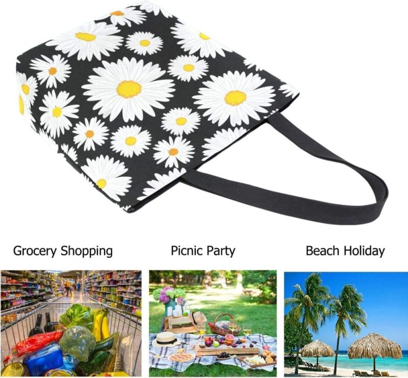 Gym Tote Bags | Stylish Print Extra Large Shoulder Tote Bag For Beach Travel Weekender Gym Grocery Shopping… Gym Bags Daisy Flower