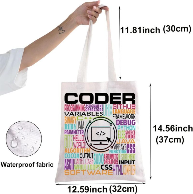 Gym Tote Bags | Tech Code Programmer Tote Bag Computer Coder Gifts Software Engineer Programmer Shoulder Bag Gym Bags Gym Tote Bags