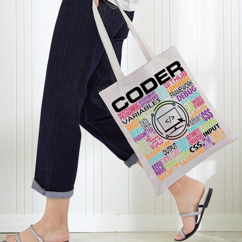 Gym Tote Bags | Tech Code Programmer Tote Bag Computer Coder Gifts Software Engineer Programmer Shoulder Bag Gym Bags Gym Tote Bags