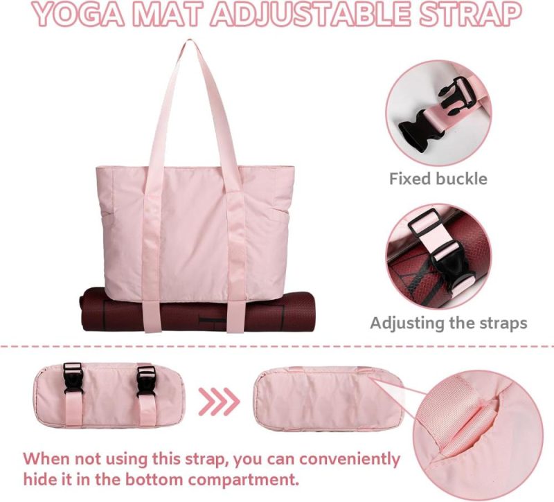 Gym Tote Bags | Tote Bag With Zipper For Women, Gym Tote Bag, Yoga Mat Bag With Yoga Mat Buckle, Travel Tote Bag For Work Gym Bags Gym Tote Bags