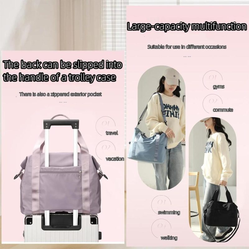 Gym Tote Bags | Travel Duffel Bag Sports Tote Gym Bag Shoulder Weekender Overnight Bag For Women With Trolley Sleeve Tote Bag Gym Bags Gym Tote Bags