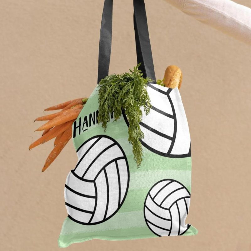 Gym Tote Bags | Volleyball Sport Striped Grepe Tote Bag Aesthetic Reusable Grocery Shopping Bags Shoulder Bag Book Tote Gifts Gym Bags Gym Tote Bags