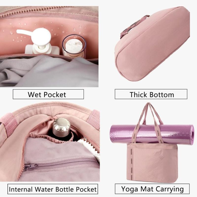 Gym Tote Bags | Women Tote Bag – Gym Bags With Zipper Fitness Shoulder Handbag With Wet Compartment Yoga Bag For Mat And Blocks Fit Sports,Work,Nurse Gym Bags Gym Tote Bags