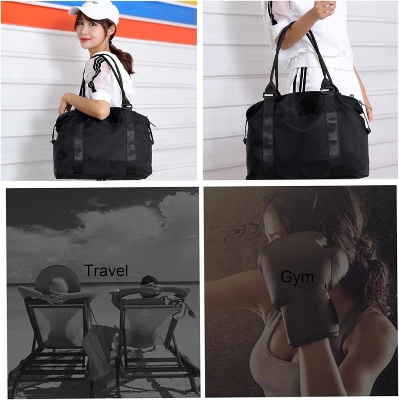 Gym Tote Bags | Women Tote Bag Travel Duffel Bag Carry On Luggage Bag Sports Gym Bag Gym Bags Black