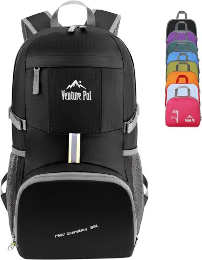 Hiking Daypacks | 35L Ultralight Lightweight Packable Foldable Travel Camping Hiking Outdoor Sports Backpack Daypack Backpacks A1-black