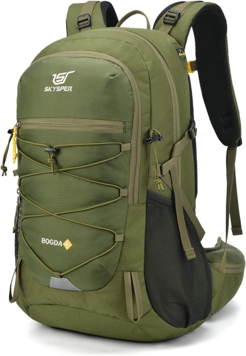 Hiking Daypacks | Hiking Backpack For Men Women, 35L Travel Backpack Waterproof Camping Backpack Outdoor Lightweight Daypack Backpacks Army Green