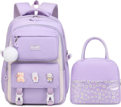 Kids’ Backpacks | Backpack For Girls, Bookbags Back Pack School Bag For Teens Girls Kid Children Elementary Middle School Student, Waterproof Stylish Girls Backpack With Insulated Lunch Bag & Pencil Bag (Purple) Backpacks Kids' Backpacks