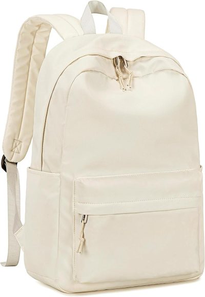 Kids’ Backpacks | Backpack For Teen Girls Middle-School Primary Elementary Bookbags 17Inch Kids Backpack Women Laptop Backpack Lightweight Casual Daypack Backpacks Beige