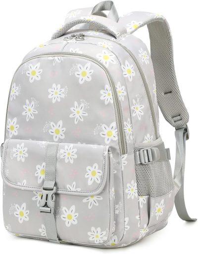 Kids’ Backpacks | Daisy Print Backpacks For Girls School Backpack For Girls Kids Elementary School Bags Girls Backpacks Backpacks Gray