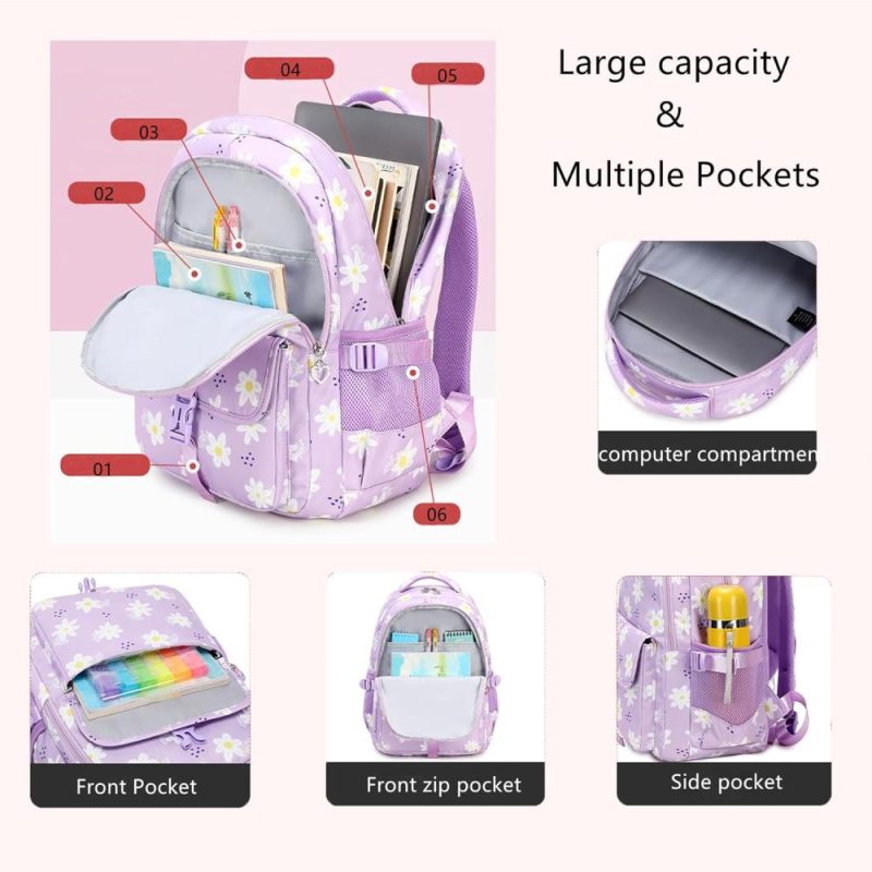 Kids’ Backpacks | Daisy Print Backpacks For Girls School Backpack For Girls Kids Elementary School Bags Girls Backpacks Backpacks Kids' Backpacks