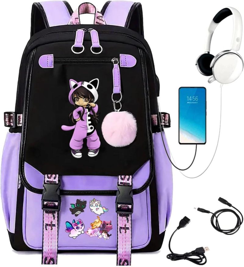 Kids’ Backpacks | Izpxtq Cartoon Travel Laptop Backpack For Girls 18 Inch Cute Anime School Backpack Fashion Lightweight Large Bookbag For Kids Aldults (Purple) Backpacks Kids' Backpacks