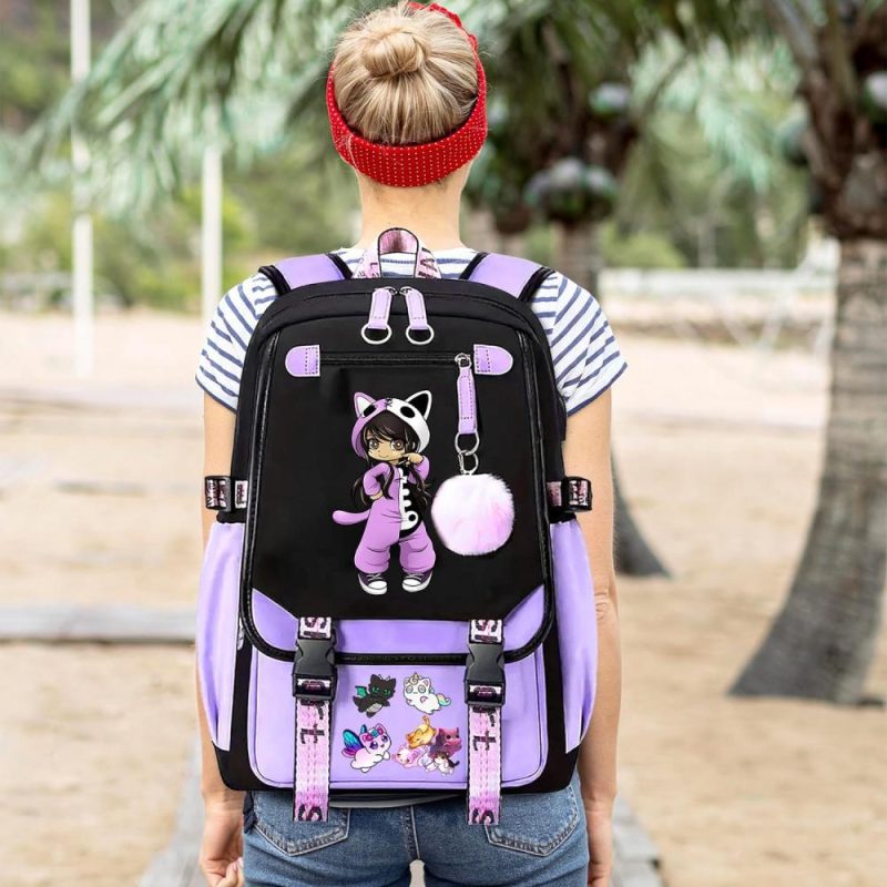 Kids’ Backpacks | Izpxtq Cartoon Travel Laptop Backpack For Girls 18 Inch Cute Anime School Backpack Fashion Lightweight Large Bookbag For Kids Aldults (Purple) Backpacks Kids' Backpacks