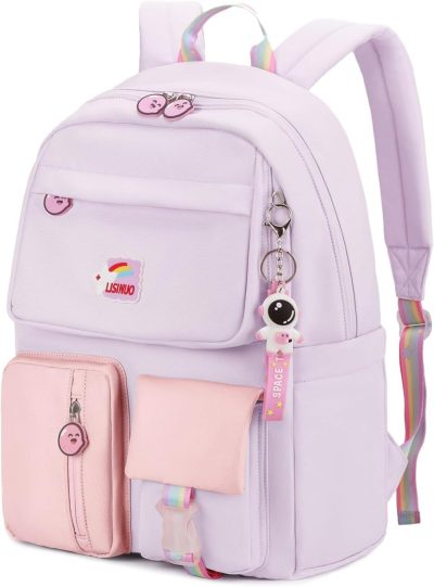 Kids’ Backpacks | Kids Backpacks For Girls Backpack School Bookbag For Teenage Cute Book Bag Send Pendant (Purple) Backpacks Kids' Backpacks