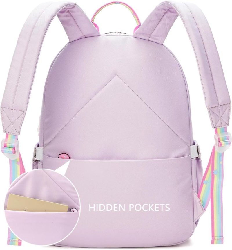 Kids’ Backpacks | Kids Backpacks For Girls Backpack School Bookbag For Teenage Cute Book Bag Send Pendant (Purple) Backpacks Kids' Backpacks