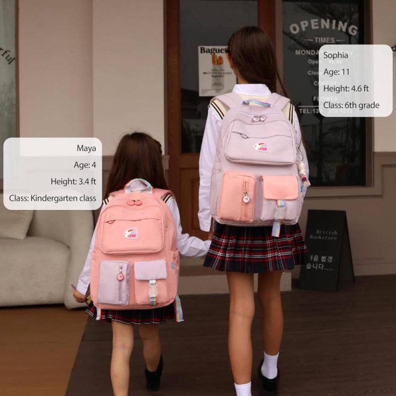 Kids’ Backpacks | Kids Backpacks For Girls Backpack School Bookbag For Teenage Cute Book Bag Send Pendant (Purple) Backpacks Kids' Backpacks