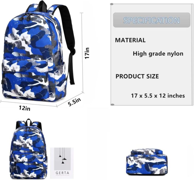 Kids’ Backpacks | Lmwzh Backpack For Boys Girls Elementary Waterproof Teen School Bags Kids Bookbag Lightweight Camo Blue Backpacks Blue