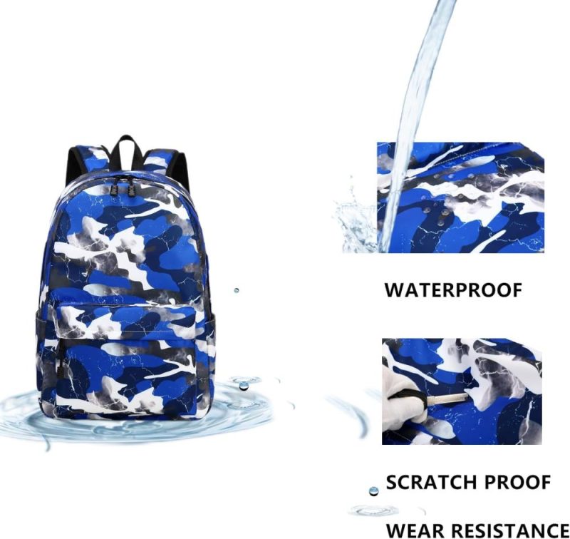 Kids’ Backpacks | Lmwzh Backpack For Boys Girls Elementary Waterproof Teen School Bags Kids Bookbag Lightweight Camo Blue Backpacks Blue