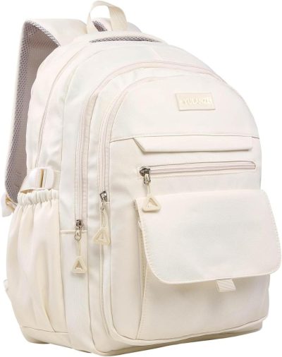 Kids’ Backpacks | Teen Girls School Backpack For College, Aesthetic Bookbag For Women,Beige Backpacks Beige