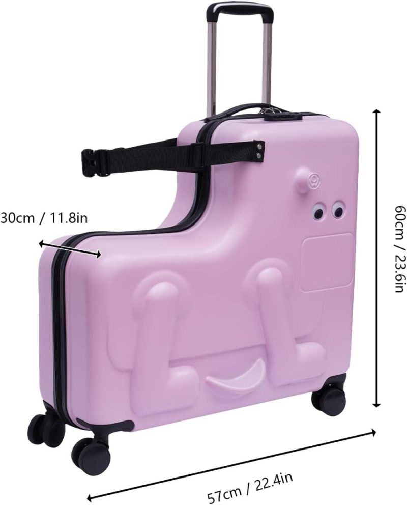 Kids’ Luggage | 24"Kids Luggage Portable Kids Suitcase Children’s Ride On Trolley Rolling Luggage With Wheels Carry Trolley Luggage With Password Lock Funny Kids Suitcases For Boys Girls Small Suitcase Abs+Pc Kids' Luggage Kids' Luggage