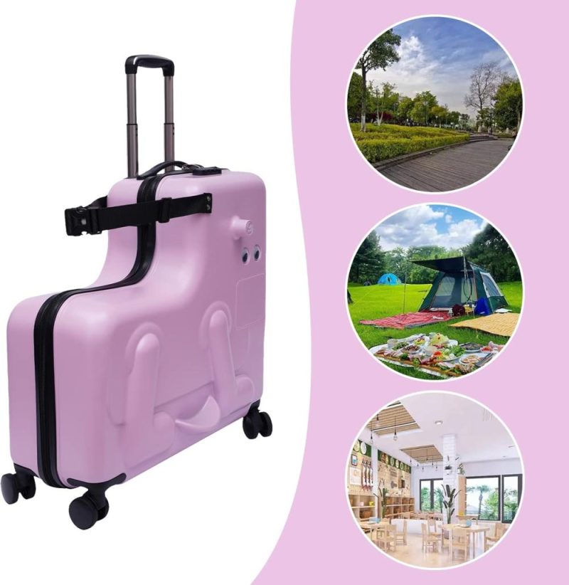 Kids’ Luggage | 24"Kids Luggage Portable Kids Suitcase Children’s Ride On Trolley Rolling Luggage With Wheels Carry Trolley Luggage With Password Lock Funny Kids Suitcases For Boys Girls Small Suitcase Abs+Pc Kids' Luggage Kids' Luggage