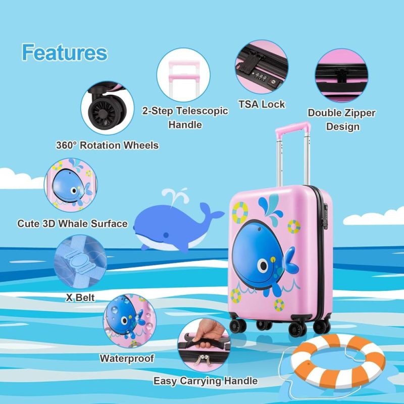 Kids’ Luggage | 3D Little Whale Cute Children’s Luggage Trolley Case 20-Inch Universal Wheel Travel Case For Boys And Girls Kids' Luggage Kids' Luggage