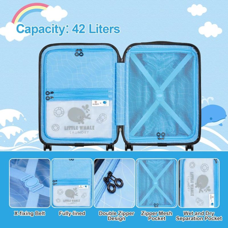 Kids’ Luggage | 3D Little Whale Cute Children’s Luggage Trolley Case 20-Inch Universal Wheel Travel Case For Boys And Girls Kids' Luggage Kids' Luggage