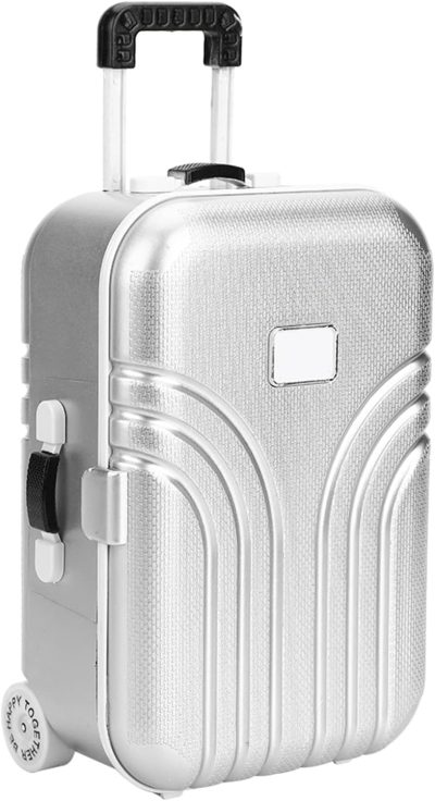 Kids’ Luggage | Baby Suitcase Toy Cute Mini Travel Suitcase Box Plastic Rolling Suitcase Mini Luggage Box 15.5 X 10.5 X 7Cm (Silver) Kids' Luggage Kids' Luggage