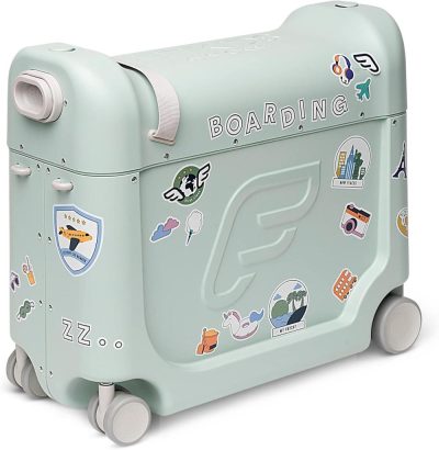 Kids’ Luggage | By Stokke Bedbox, Green Aurora – Kid’s Ride-On Suitcase & In-Flight Bed – Help Your Child Relax & Sleep On The Plane – Approved By Many Airlines – Best For Ages 3-7 Kids' Luggage Green Aurora