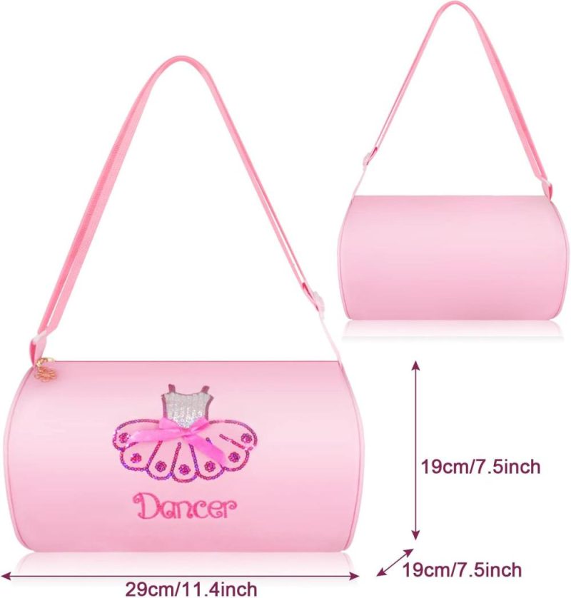 Kids’ Luggage | Cute Ballet Dance Bag Kids Tutu Dress Bag Girls Dance Bag Polyester Personalized Waterproof Bag With Key Chain Cute Plush Hanging Pink Ball (Pink2) Kids' Luggage Kids' Luggage