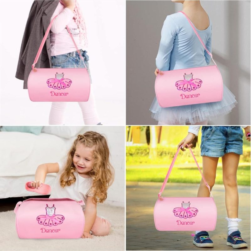 Kids’ Luggage | Cute Ballet Dance Bag Kids Tutu Dress Bag Girls Dance Bag Polyester Personalized Waterproof Bag With Key Chain Cute Plush Hanging Pink Ball (Pink2) Kids' Luggage Kids' Luggage