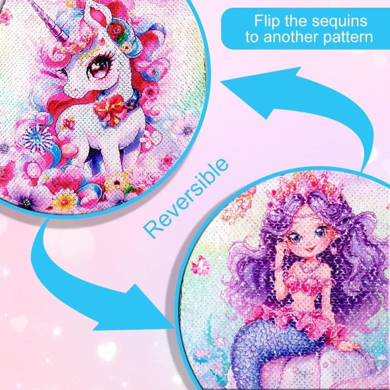 Kids’ Luggage | Girls Luggage, Kids Sequins Rolling Luggage, Cute Unicorn Travel Carry On For Elementary Preschool Toddler Kids' Luggage Girls Unicorn Luggage