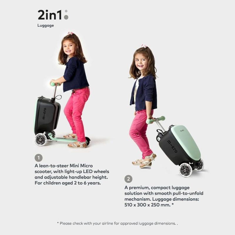 Kids’ Luggage | Kickboard Scooter Luggage Junior-Three Wheeled, Lean-To-Steer, Carry-On Suitcase, Swiss-Designed Scooter For Kids With Motion-Activated Light-Up Wheels For Ages 2-5 Kids' Luggage Kids' Luggage