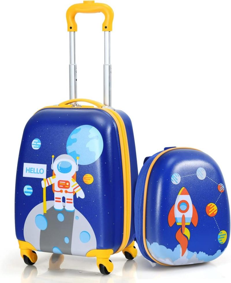 Kids’ Luggage | Kids Carry On Luggage Set, 12" & 16" 2Pcs Rolling Suitcase Kids' Luggage Kids' Luggage