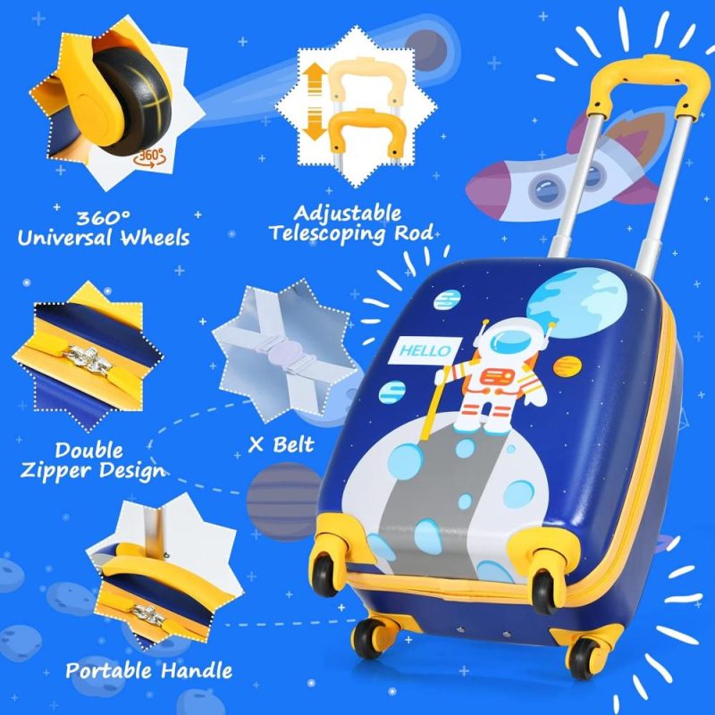 Kids’ Luggage | Kids Carry On Luggage Set, 12" & 16" 2Pcs Rolling Suitcase Kids' Luggage Kids' Luggage