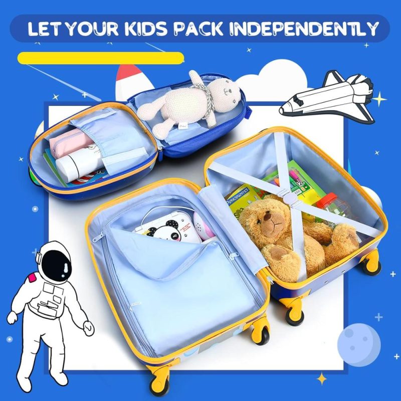 Kids’ Luggage | Kids Carry On Luggage Set, 12" & 16" 2Pcs Rolling Suitcase Kids' Luggage Kids' Luggage