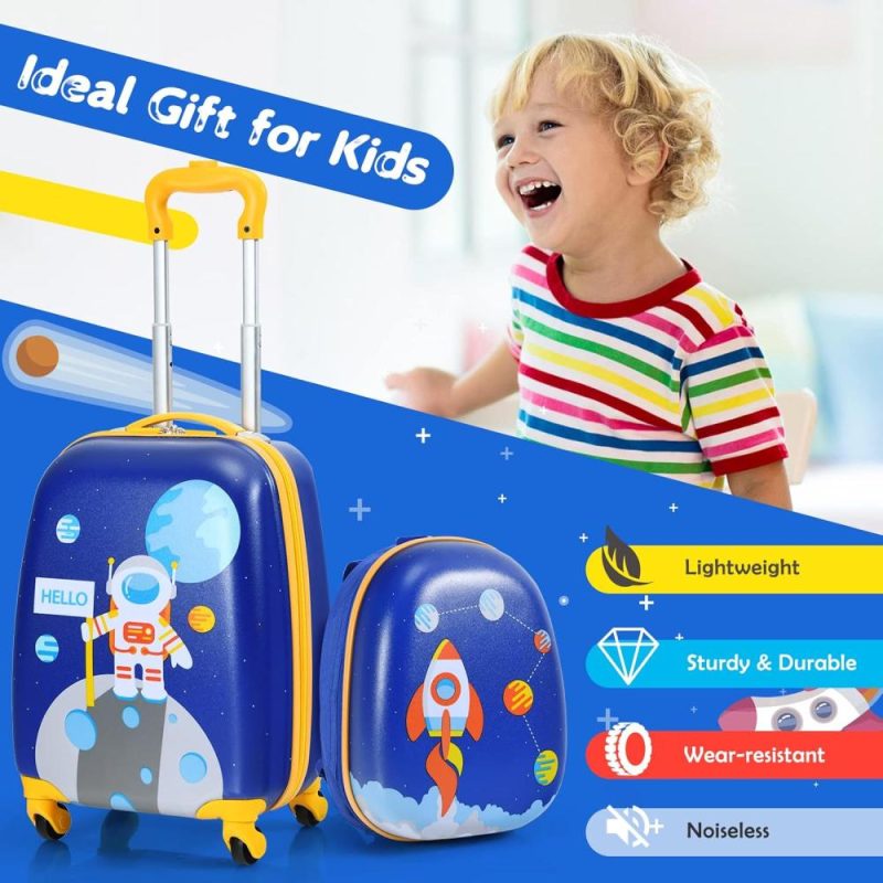 Kids’ Luggage | Kids Carry On Luggage Set, 12" & 16" 2Pcs Rolling Suitcase Kids' Luggage Kids' Luggage